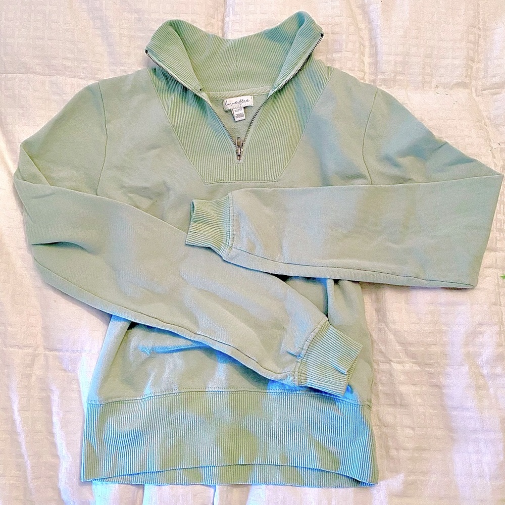 Collared zip-up fleece sweatshirt